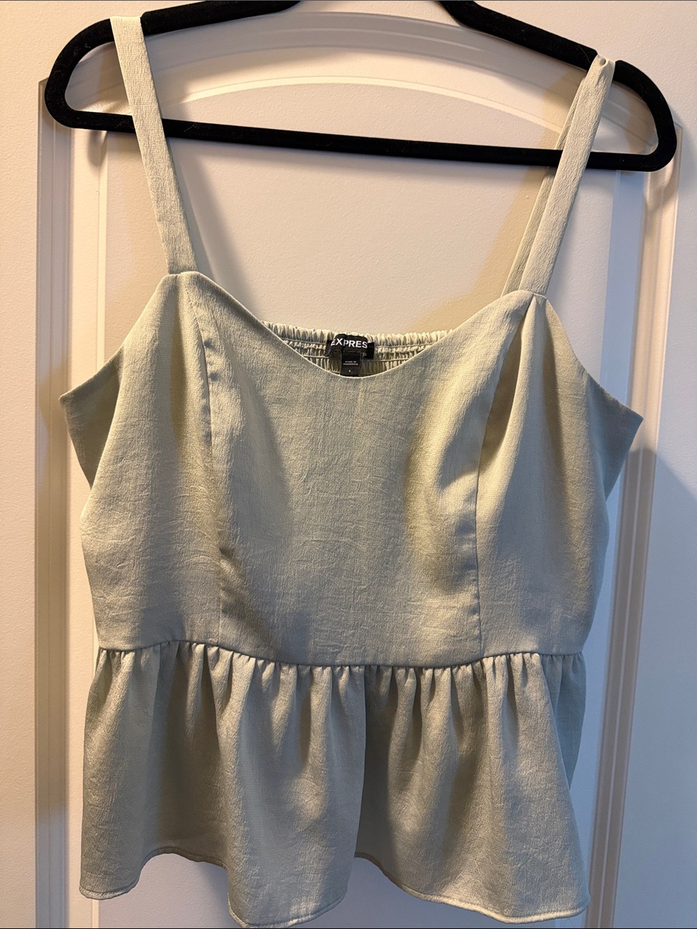 Express Sage Green Peplum Camisole
